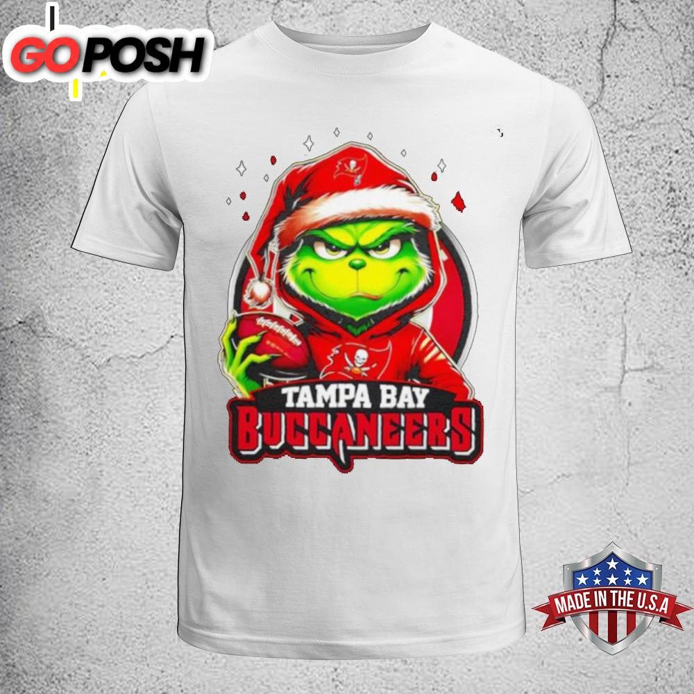 Tampa Bay Buccaneers Grinch wearing Santa hat Christmas 2024 Unisex T-Shirt