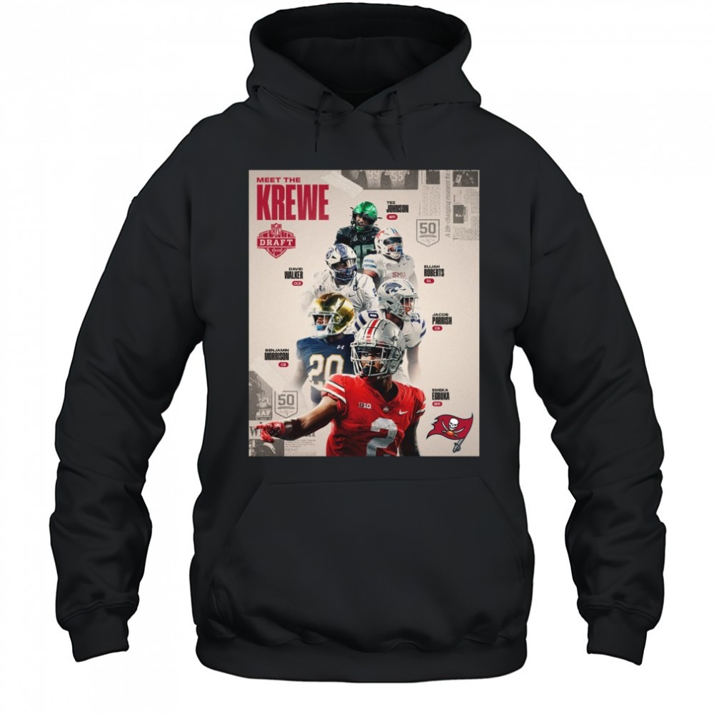 Tampa Bay Buccaneers Meet The Krewe NFL Draft 2025 John Walker Roberts Morrison Parrish Egbuka Poster t-shirt