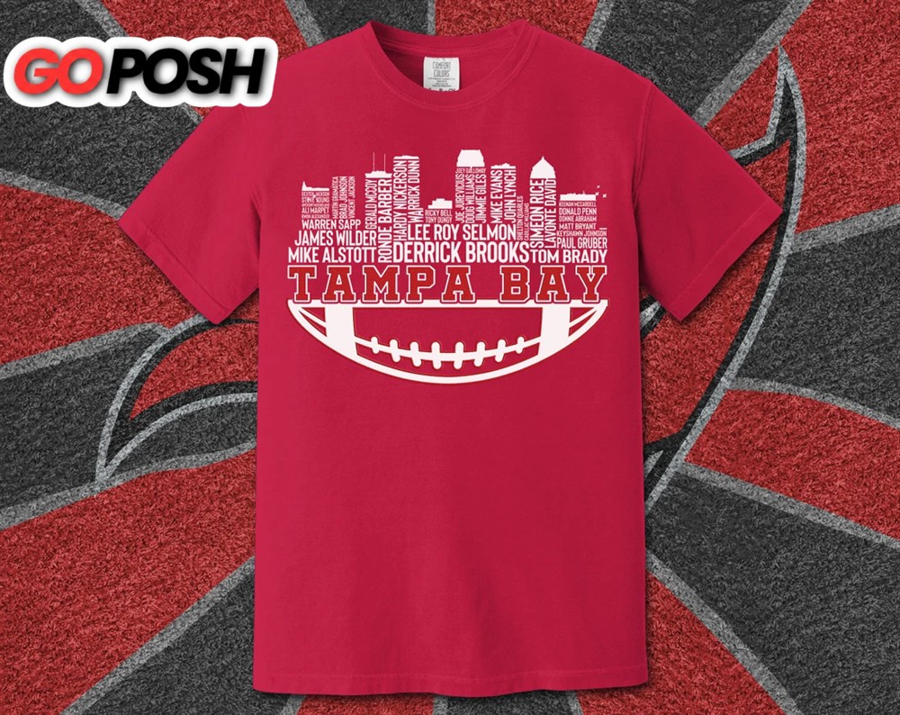 Tampa Bay Football Team All Time Legends, Tampa Bay Skyline T-Shirt