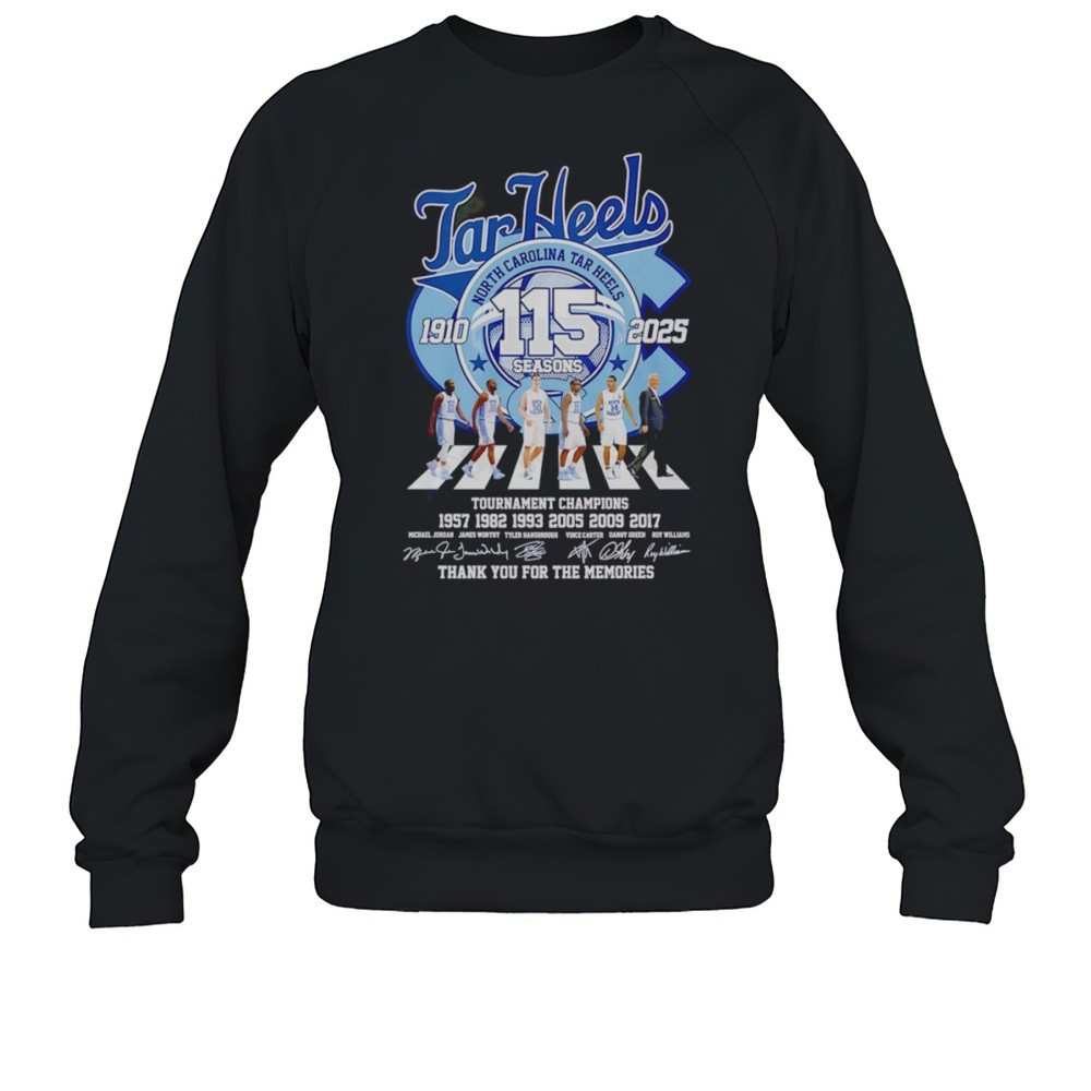 Tar Heels 115 Seasons 1910 2025 Abbey Road Thank You For The Memories Shirt