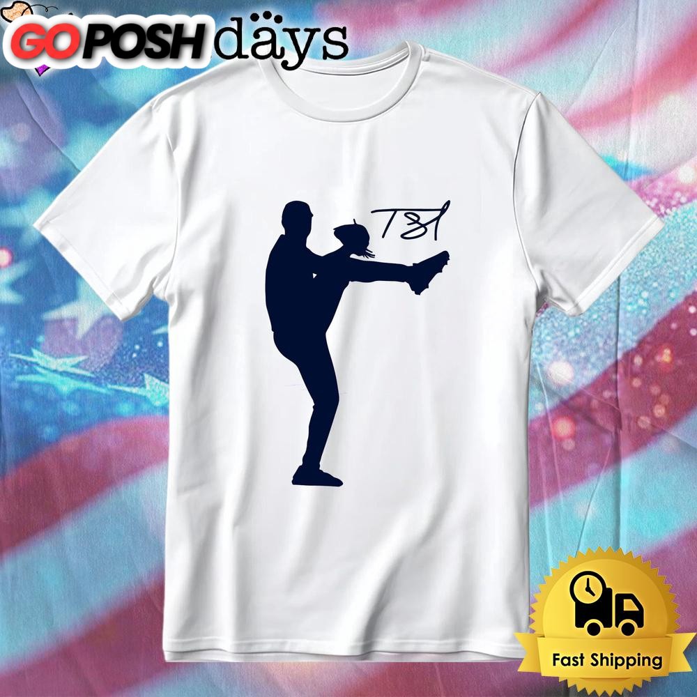 Tarik Skubal Baseball Pitcher Silhouette Pose Throwing T-Shirt