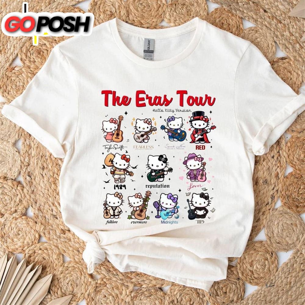 Taylor Swift Eras Tour – Hello Kitty X Guitar Version Tee Shirt Gift For Fans