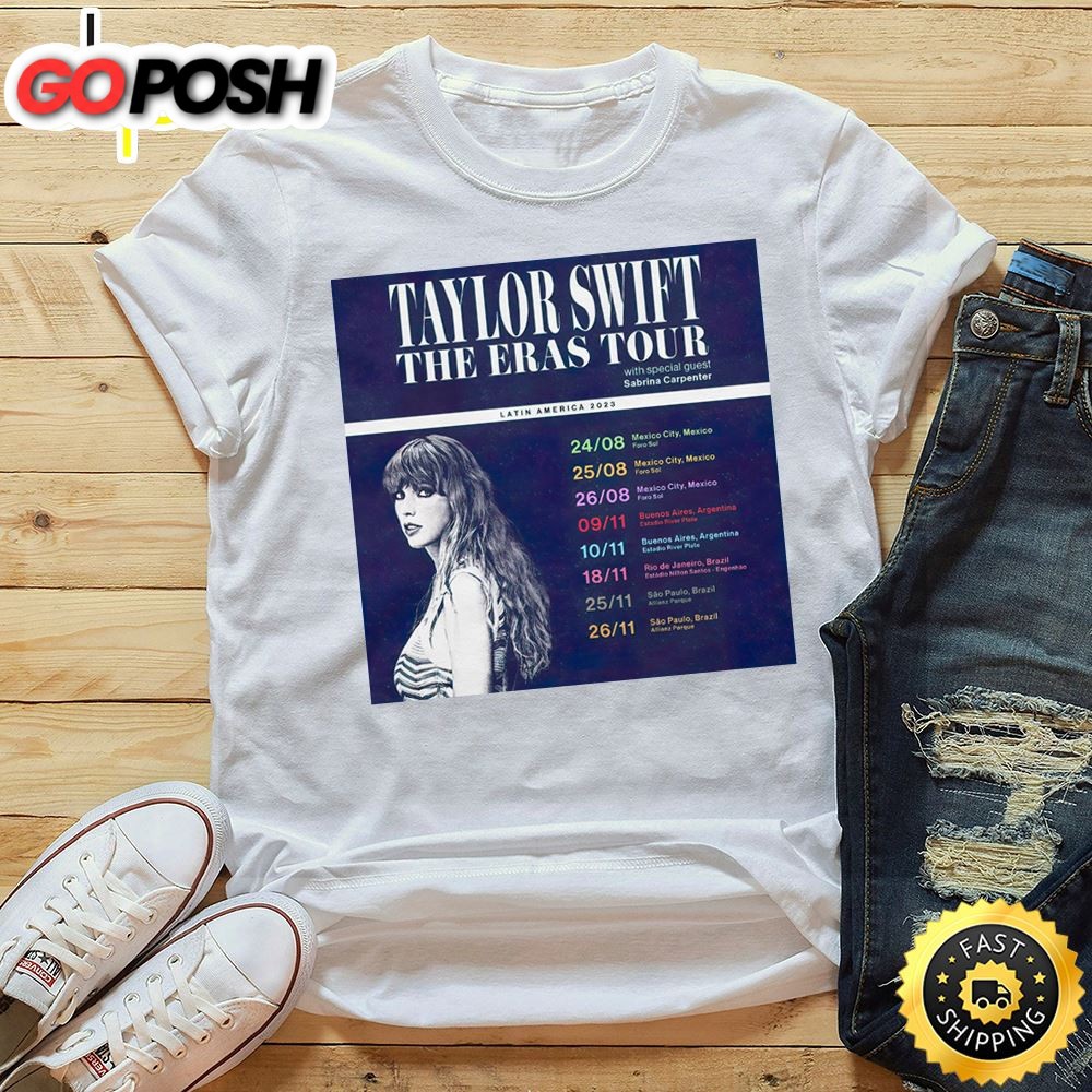 Taylor Swift Mexico, Argentina And Brazil 2025 Unisex Tshirt