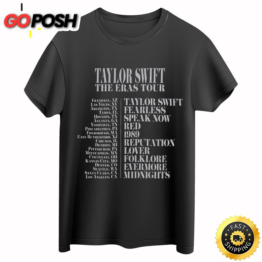 Taylor Swift The Eras Tour 2025 Black T-shirt