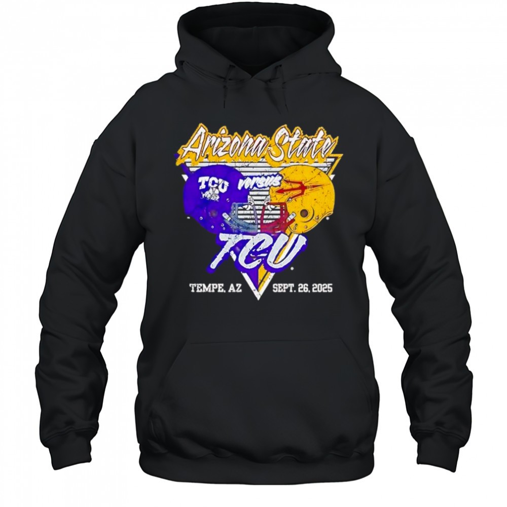 TCU Horned Frogs and Arizona State Sun Devils football helmet 2025 shirt