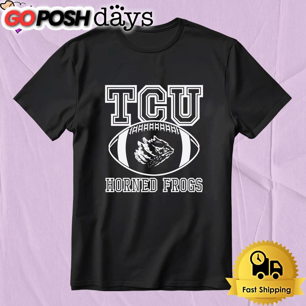 Tcu Horned Frogs Retro Football Logo Graphic T-Shirt