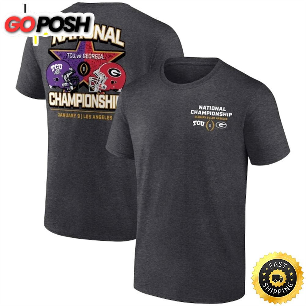 TCU Horned Frogs vs. Georgia Bulldogs Branded College Football Playoff 2023 National Championship Matchup Charcoal T-shirt