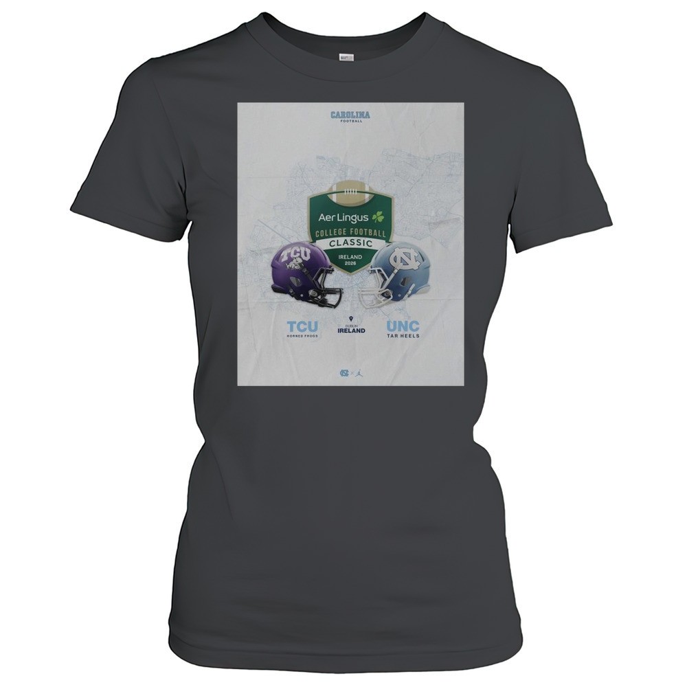 tcu-horned-frogs-vs-north-carolina-tar-heels-aer-lingus-college-football-classic-jvuxm8t9 TCU Horned Frogs Vs North Carolina Tar Heels Aer Lingus College Football Classic Ireland 2026 T-shirt