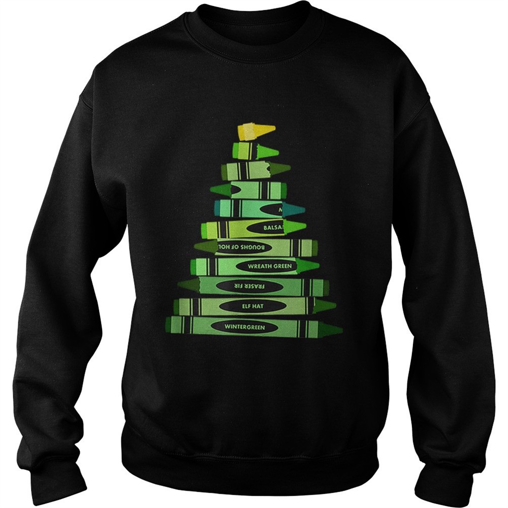 Teacher Christmas Gift Crayon Tree shirt