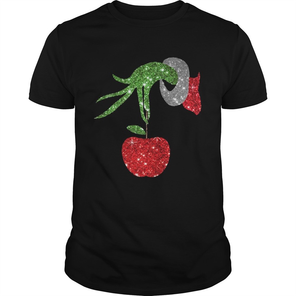 teacher-grinch-hand-holding-apple-ornament-shirt-apw9o3mb Teacher Grinch hand holding apple ornament shirt