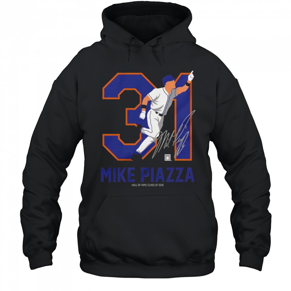 Teambrown Mike Piazza Baseball Hall Of Fame Member Signature T-Shirt