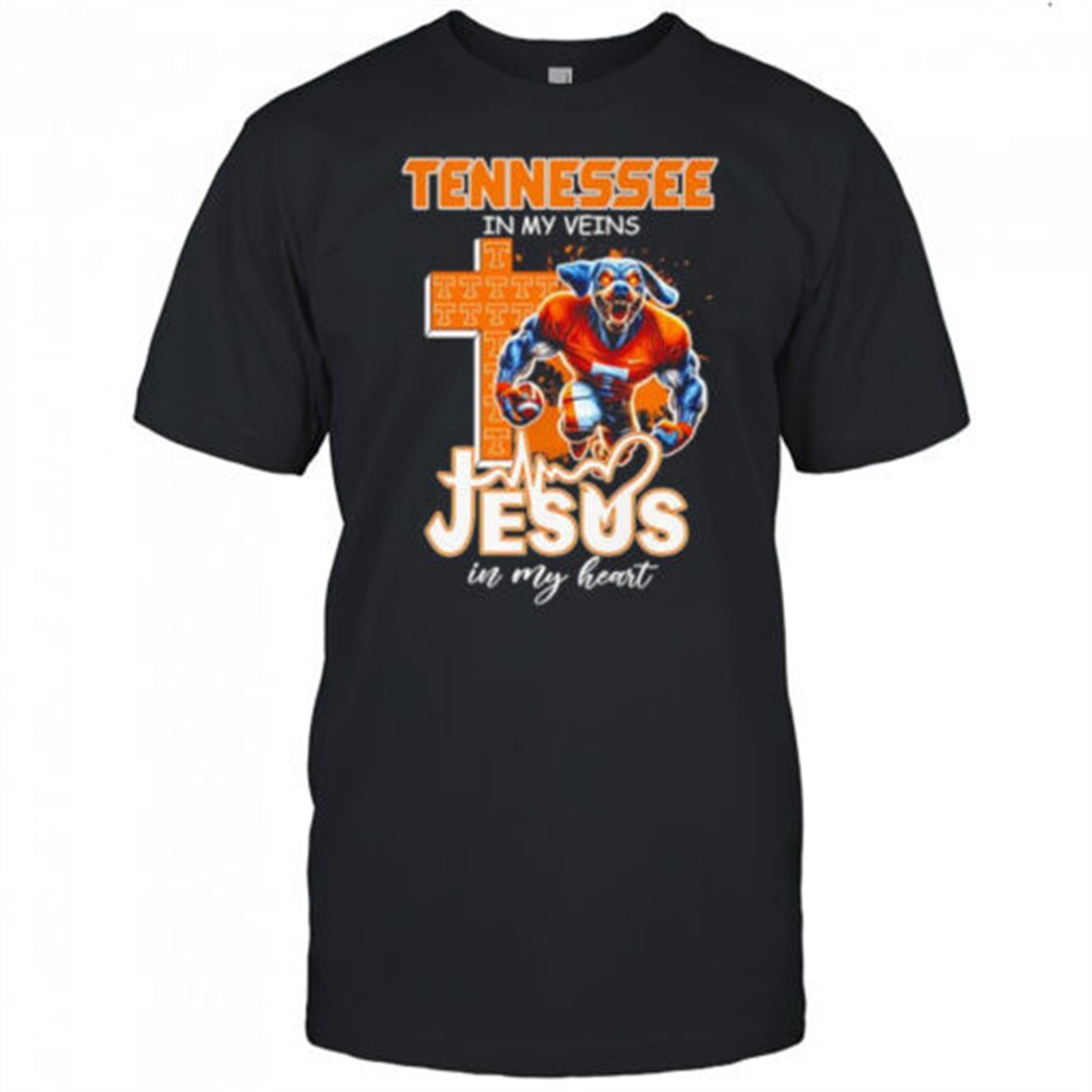 tennessee-in-my-veins-jesus-in-my-heart-mascot-shirt-hdo02bxd Tennessee in my veins Jesus in my heart mascot shirt