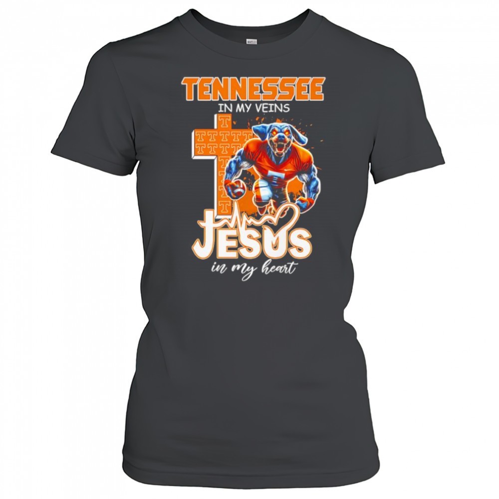 tennessee-in-my-veins-jesus-in-my-heart-mascot-shirt-hdo02bxd Tennessee in my veins Jesus in my heart mascot shirt