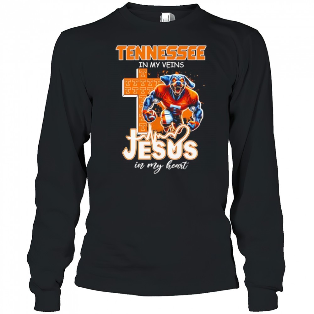 tennessee-in-my-veins-jesus-in-my-heart-mascot-shirt-hdo02bxd Tennessee in my veins Jesus in my heart mascot shirt