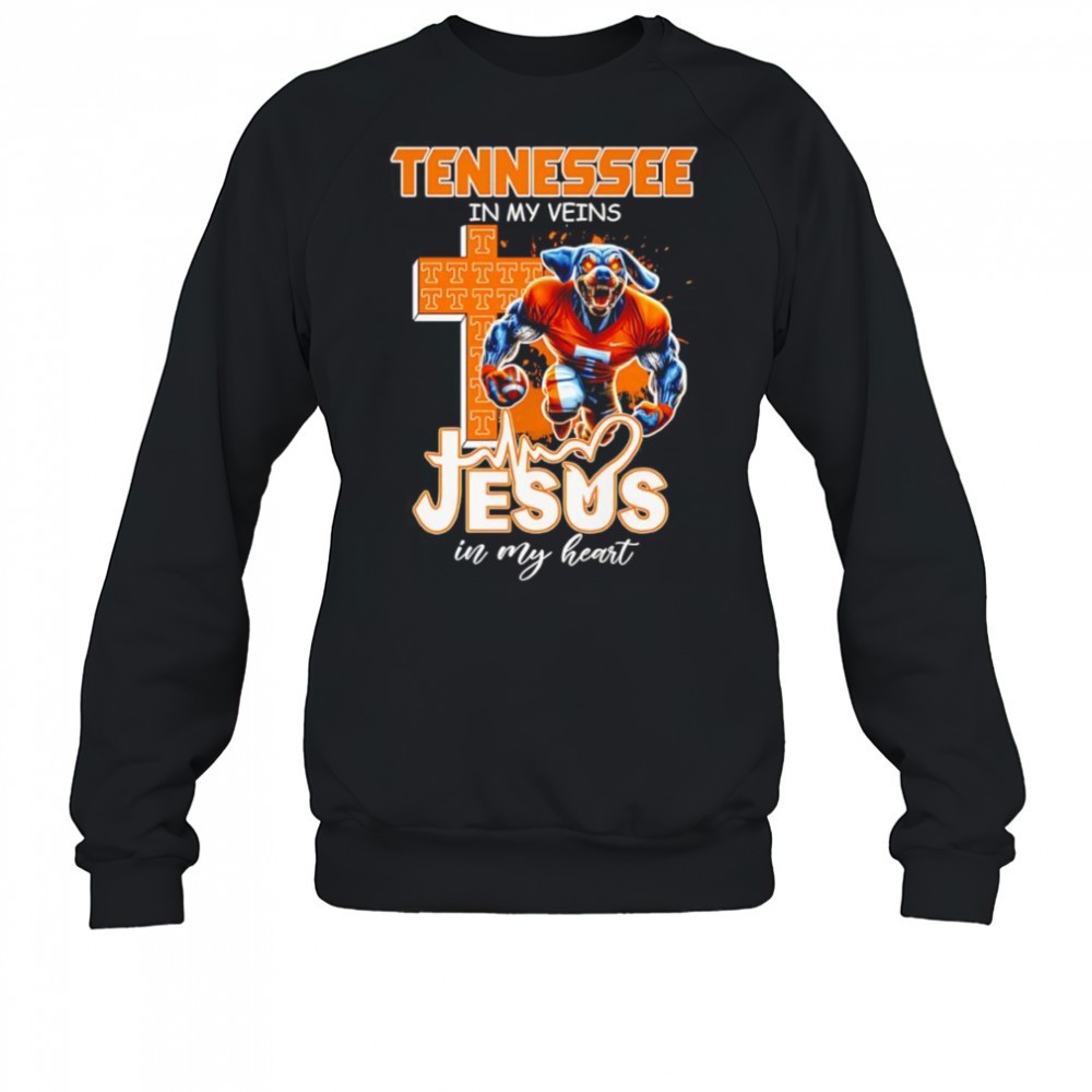 tennessee-in-my-veins-jesus-in-my-heart-mascot-shirt-hdo02bxd Tennessee in my veins Jesus in my heart mascot shirt