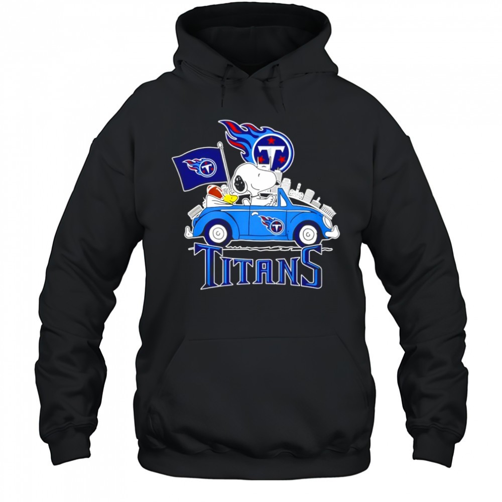 Tennessee Titans x Snoopy and Woodstock drive car shirt