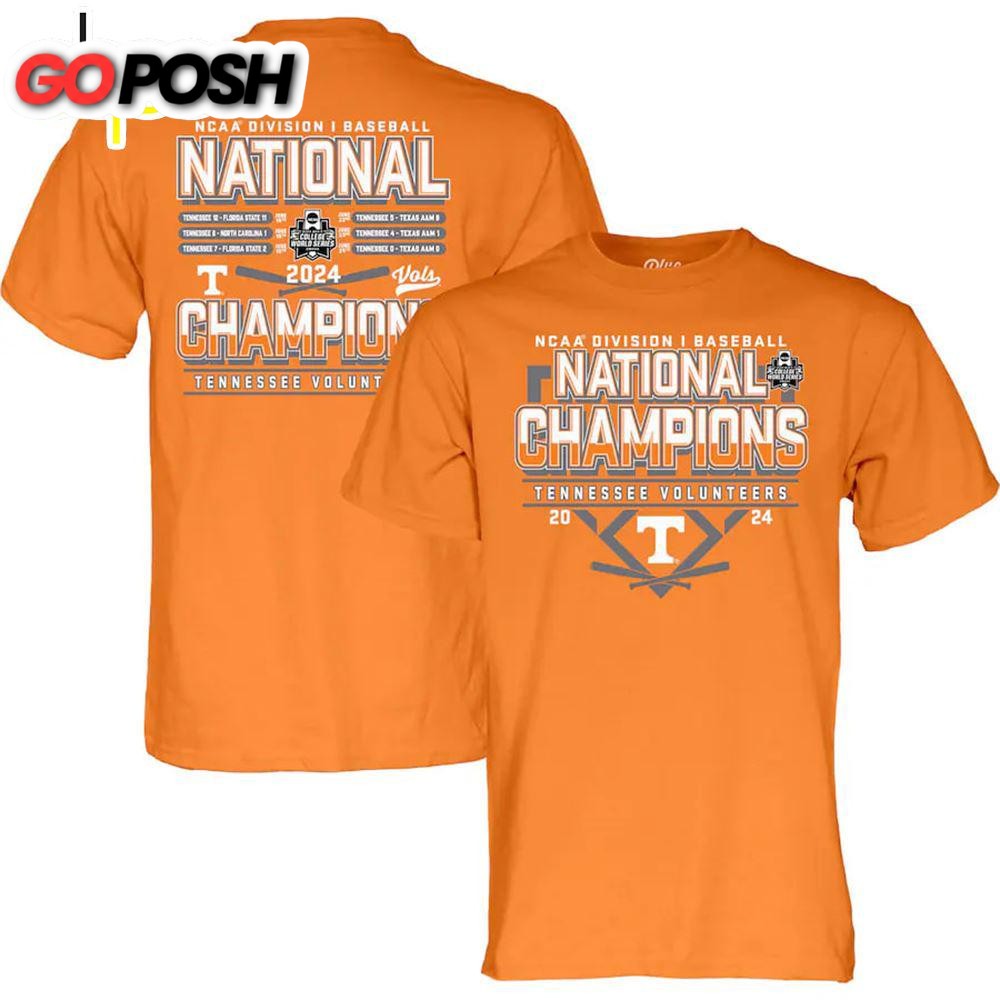 Tennessee Volunteers 2024 Ncaa Men’s Baseball College World 3d Shirt