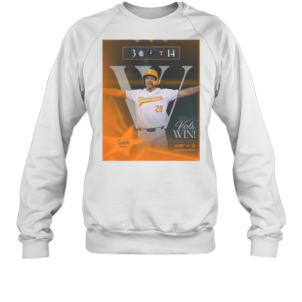 Tennessee Volunteers Win Queens Royals Baseball Final Score 14 3 2025 Season Game 23 T-shirt