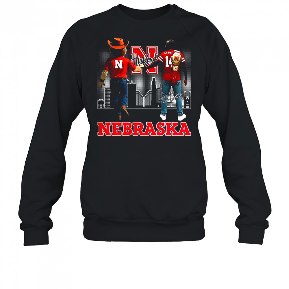terence-crawford-and-herbie-husker-nebraska-cornhuskers-football-skyline-signatu-z3e84h5s Terence Crawford and Herbie Husker Nebraska Cornhuskers football skyline signature shirt
