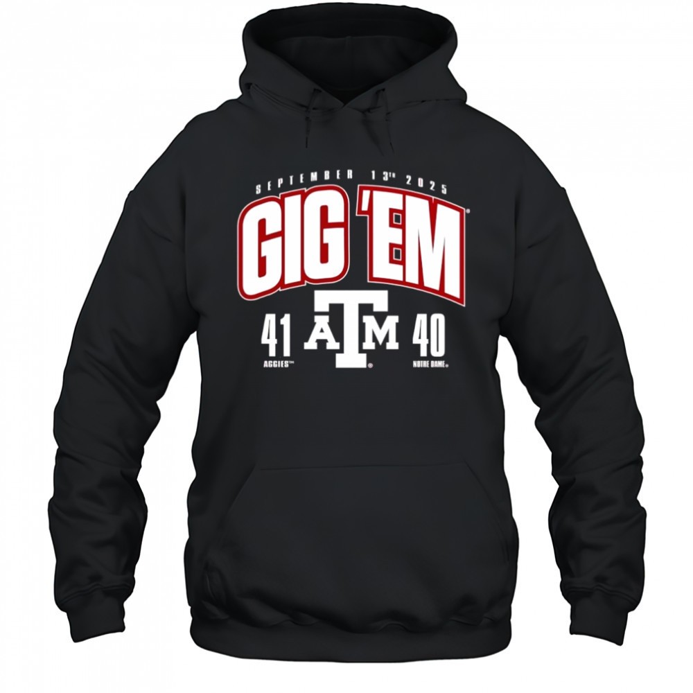 Texas A&M Aggies vs. Notre Dame Fighting Irish 2025 Score shirt