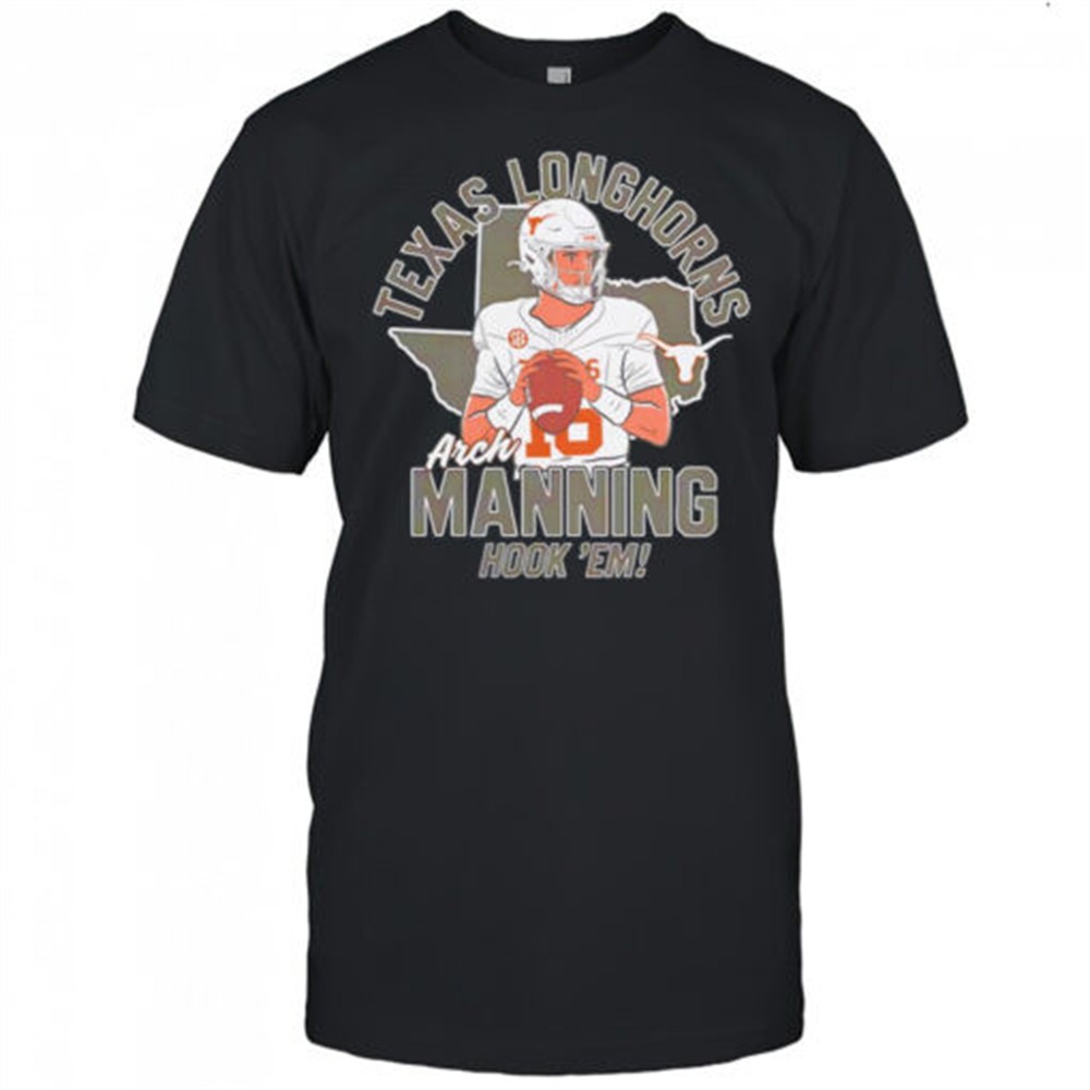 texas-longhorns-arch-manning-hook-em-football-shirt-4yapm907 Texas Longhorns Arch Manning hook em football shirt