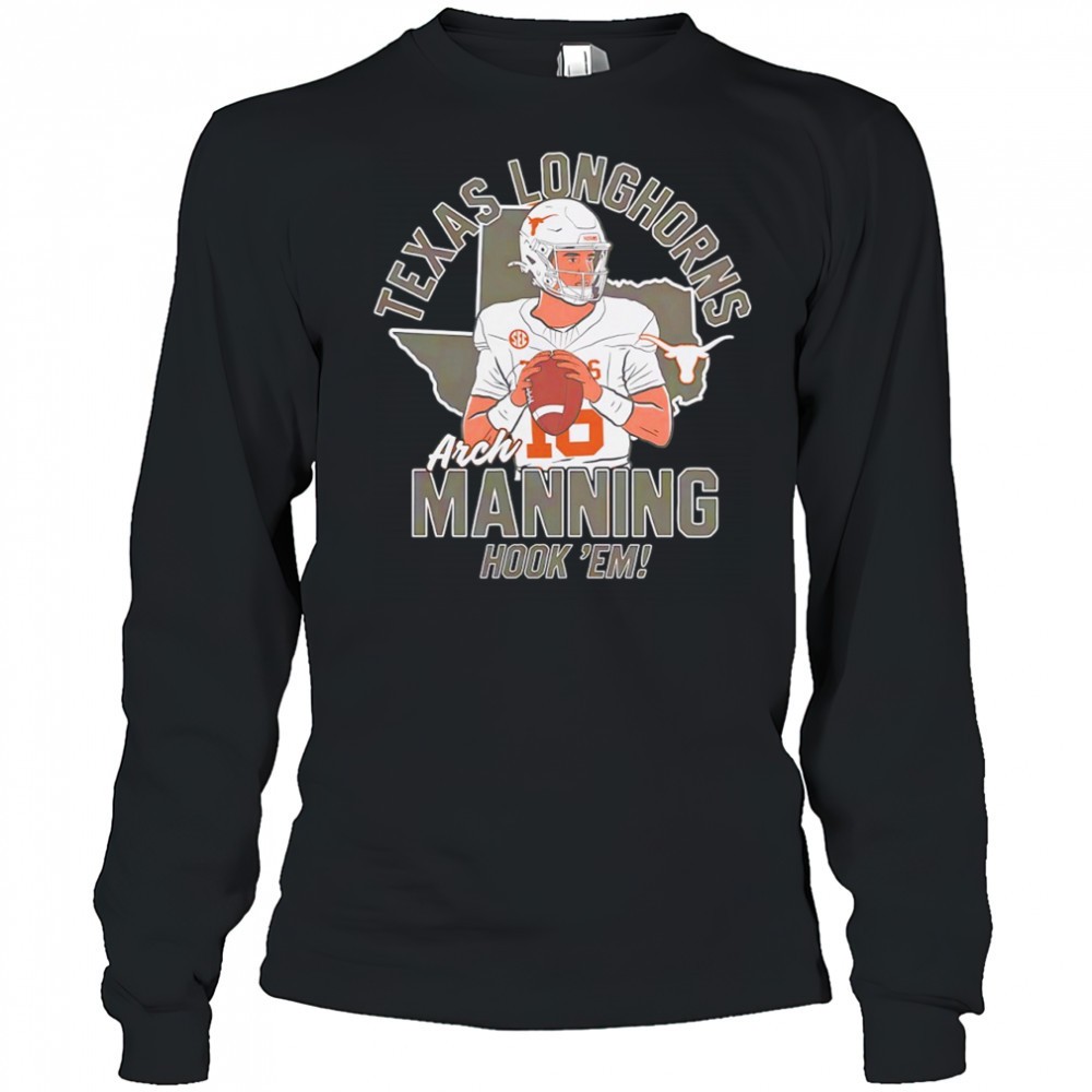 texas-longhorns-arch-manning-hook-em-football-shirt-4yapm907 Texas Longhorns Arch Manning hook em football shirt