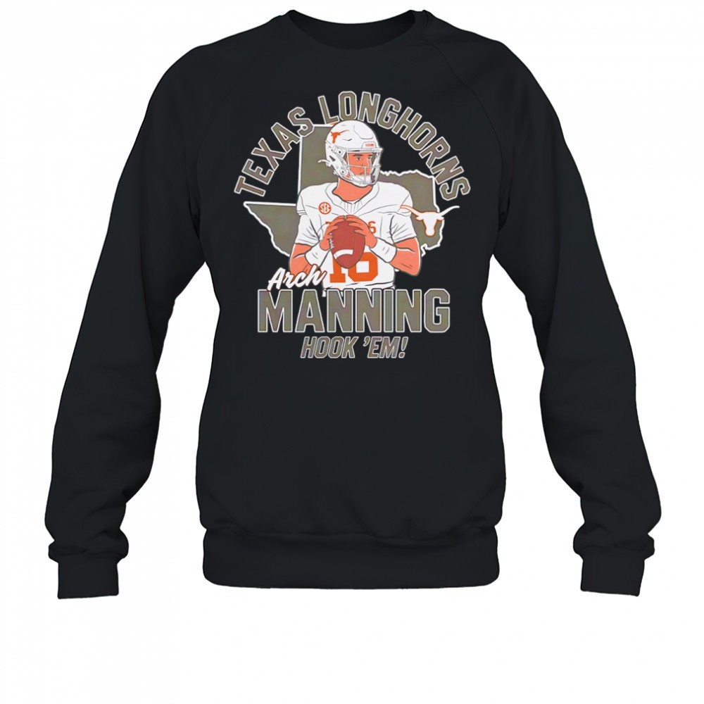 texas-longhorns-arch-manning-hook-em-football-shirt-4yapm907 Texas Longhorns Arch Manning hook em football shirt