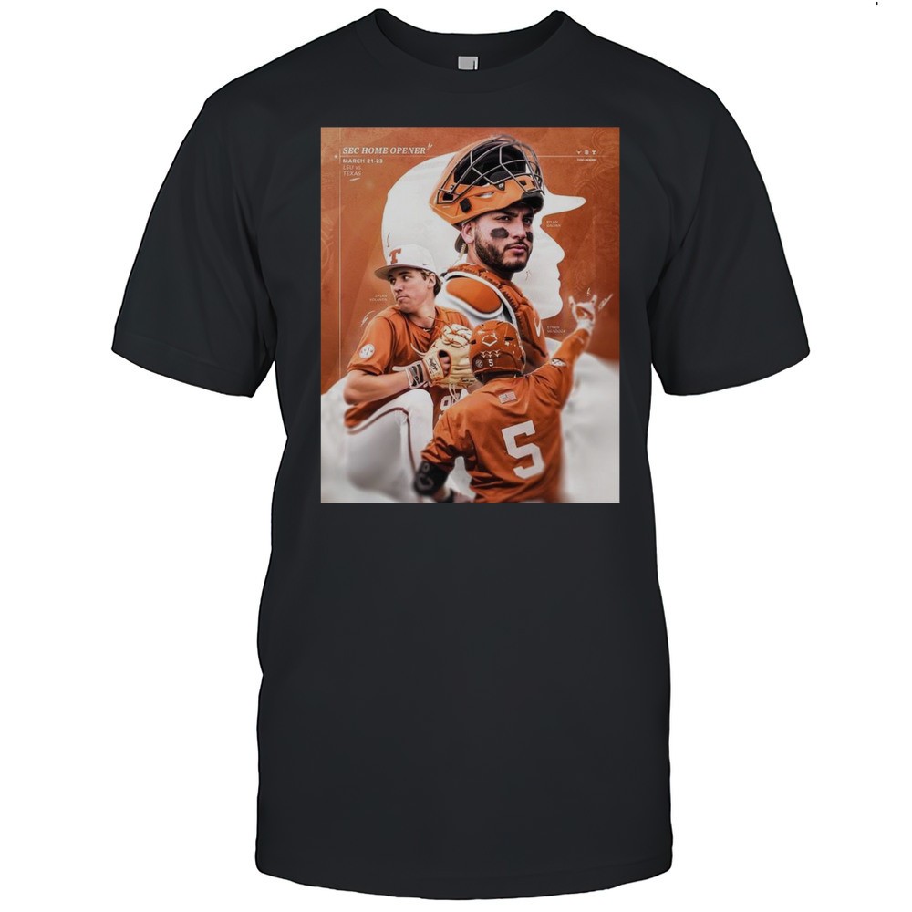 texas-longhorns-baseball-vs-lsu-sec-home-opener-march-21-23-2025-dylan-volantis-0rkn5vnu Texas Longhorns Baseball Vs LSU SEC Home Opener March 21-23 2025 Dylan Volantis Ethan Mendoza T-shirt