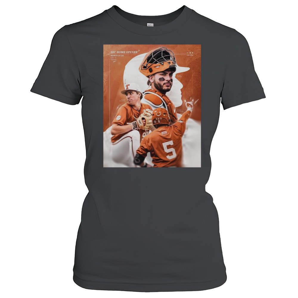 texas-longhorns-baseball-vs-lsu-sec-home-opener-march-21-23-2025-dylan-volantis-0rkn5vnu Texas Longhorns Baseball Vs LSU SEC Home Opener March 21-23 2025 Dylan Volantis Ethan Mendoza T-shirt