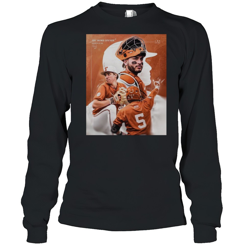 texas-longhorns-baseball-vs-lsu-sec-home-opener-march-21-23-2025-dylan-volantis-0rkn5vnu Texas Longhorns Baseball Vs LSU SEC Home Opener March 21-23 2025 Dylan Volantis Ethan Mendoza T-shirt