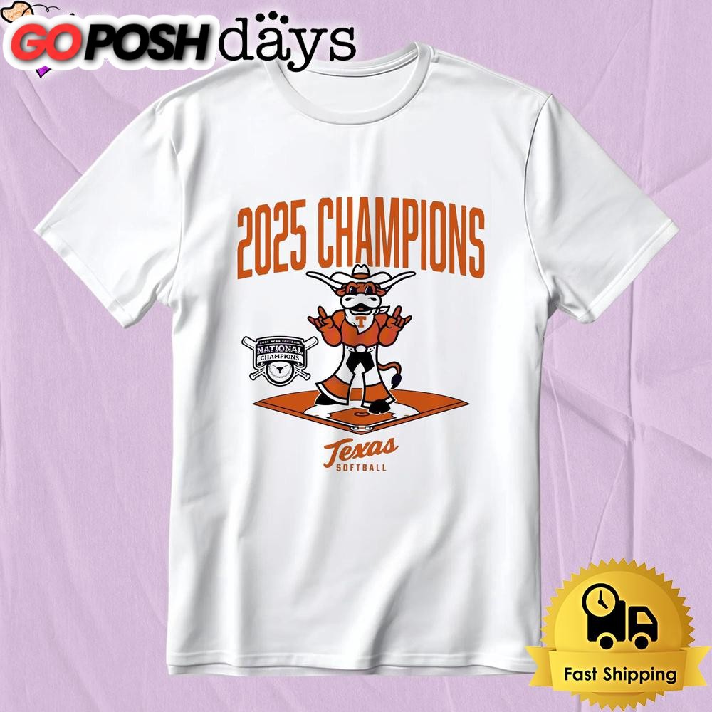 Texas Longhorns Softball 2025 National Champions Diamond Mascot T-Shirt