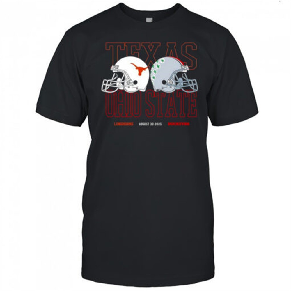 texas-longhorns-vs-ohio-state-buckeyes-helmets-august-30-2025-shirt-57nxdb82 Texas Longhorns vs Ohio State Buckeyes helmets august 30 2025 shirt