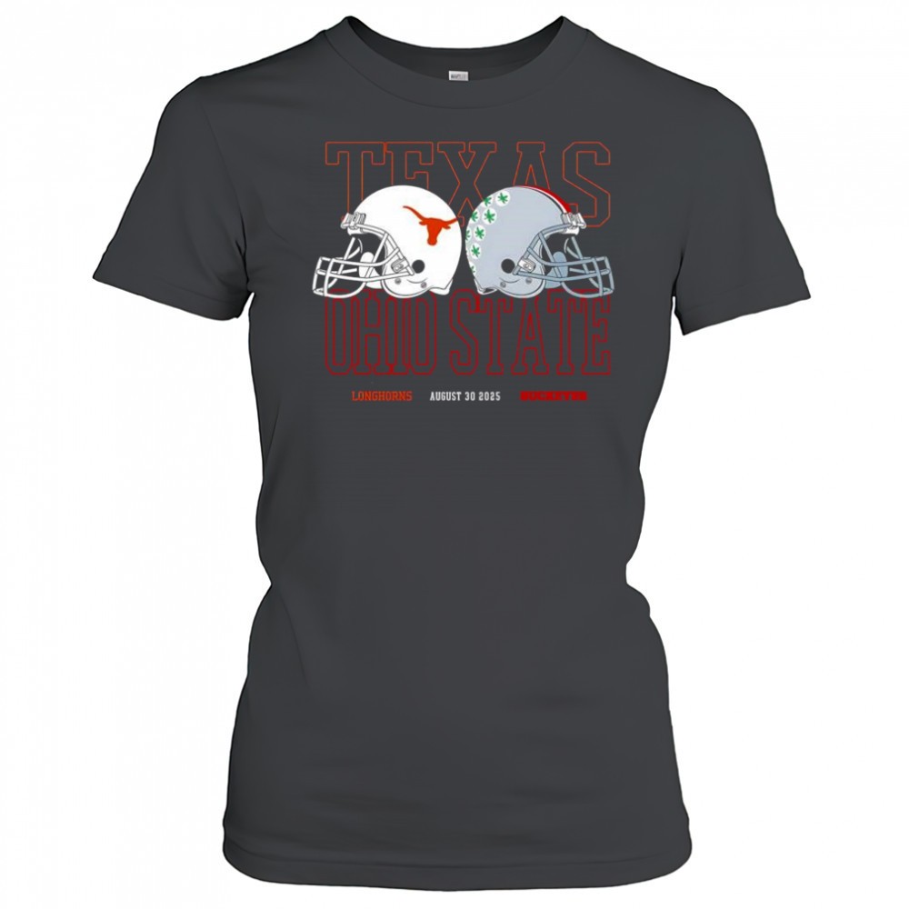 texas-longhorns-vs-ohio-state-buckeyes-helmets-august-30-2025-shirt-57nxdb82 Texas Longhorns vs Ohio State Buckeyes helmets august 30 2025 shirt