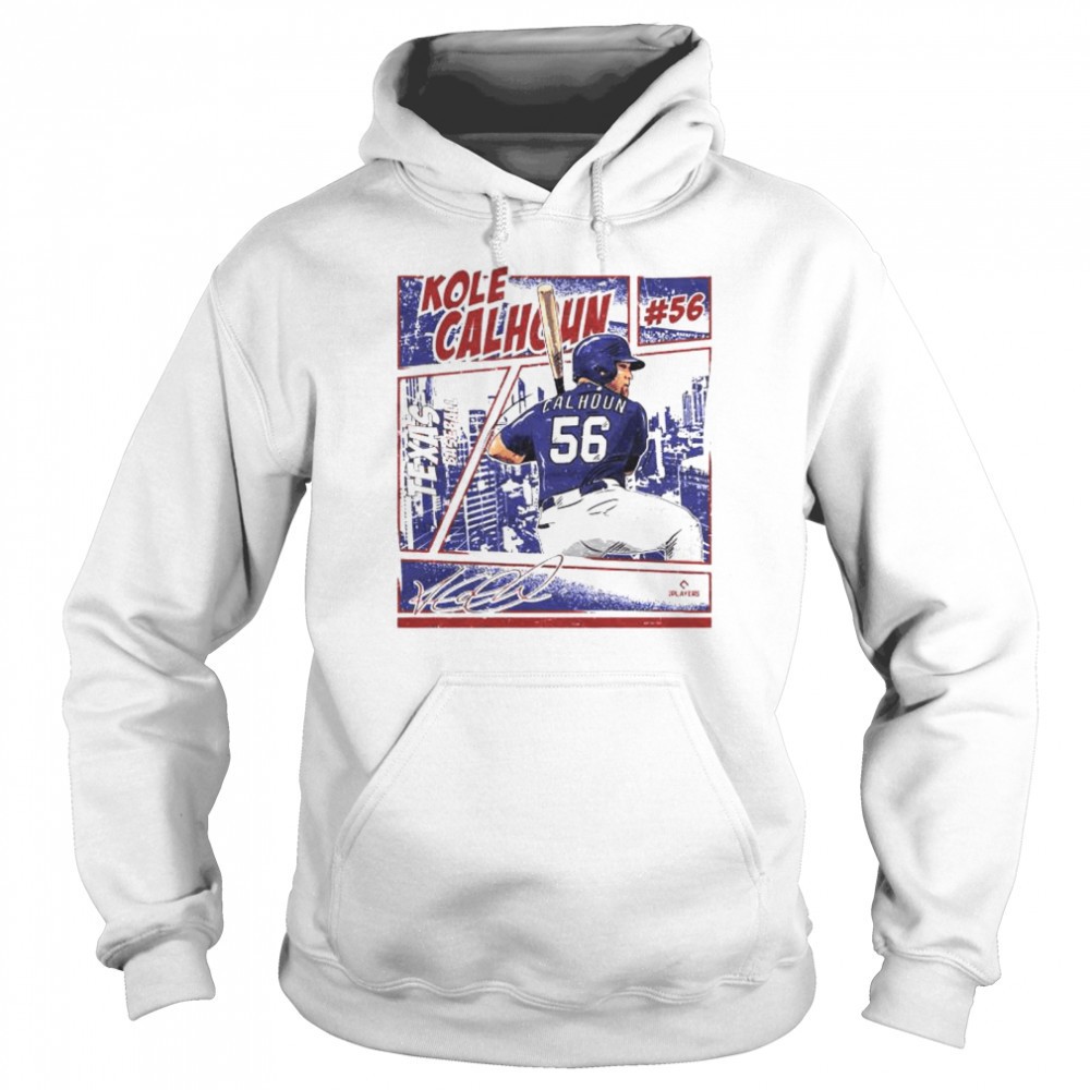 Texas Rangers Kole Calhoun texas comic signature shirt