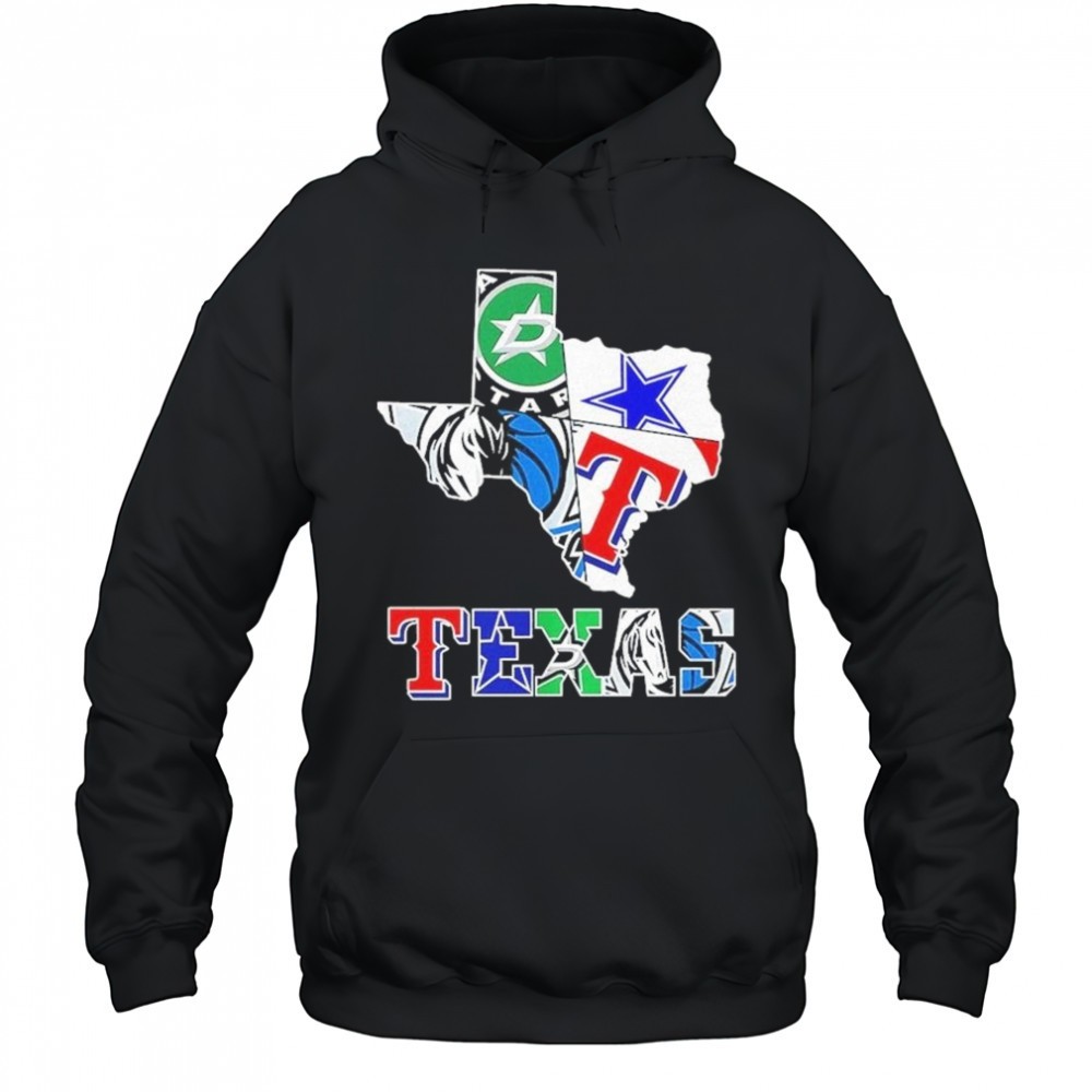 Texas Sports Teams Logo Map 2025 Shirt