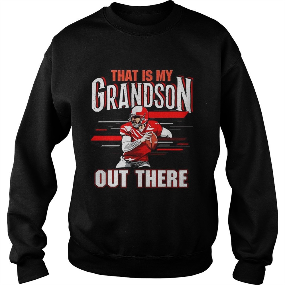 That is my grandson out there football shirt