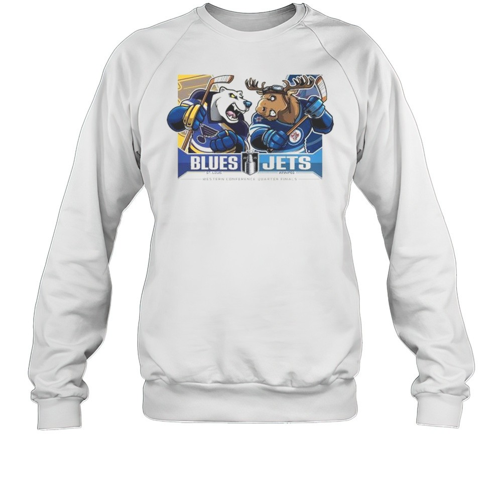 The 2025 Stanley Cup Playoffs St Louis Blues Vs Winnipeg Jets Western Conference Quarter Finals Mascots T-shirt