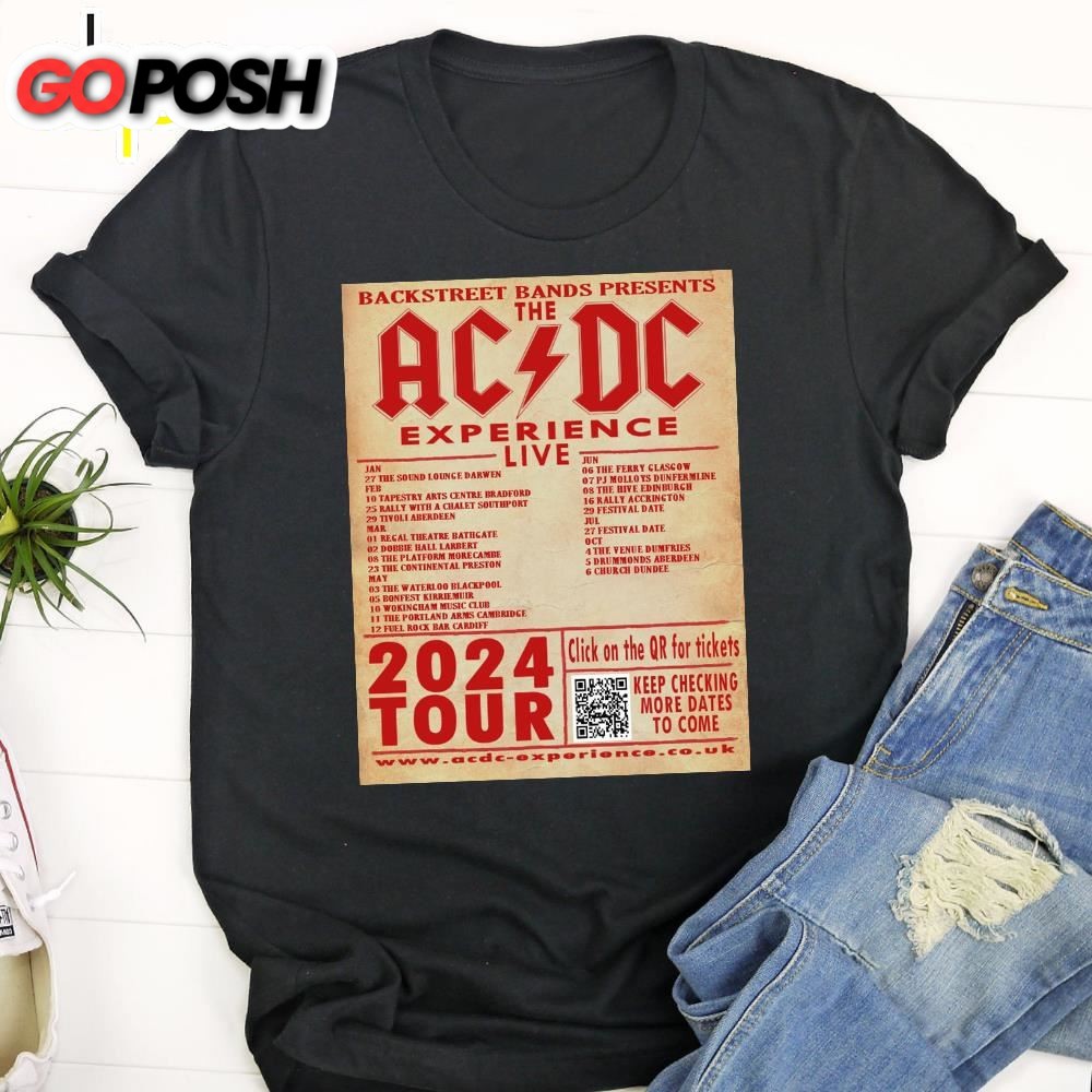 The Ac-Dc 2025 Tour Announced Unisex Black T-Shirt