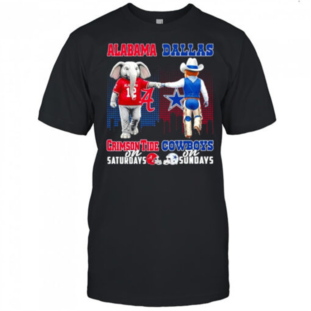 the-alabama-crimson-tide-on-saturday-and-dallas-cowboys-on-sundays-mascots-colle-povhagrf The Alabama Crimson Tide on Saturday and Dallas Cowboys on Sundays mascots college shirt
