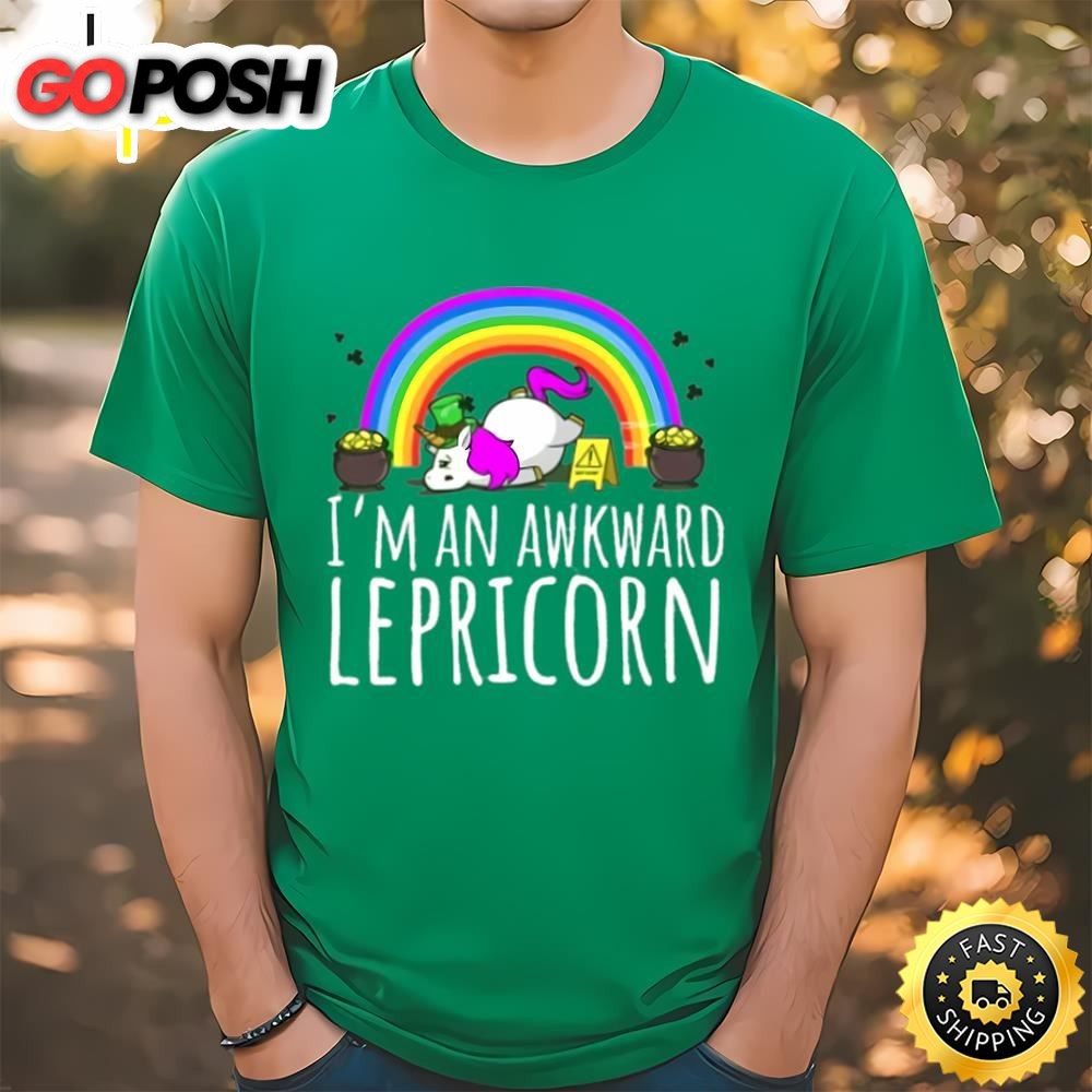 The Awkward Lepricorn Funny Unicorn St. Patricks Day T-Shirt