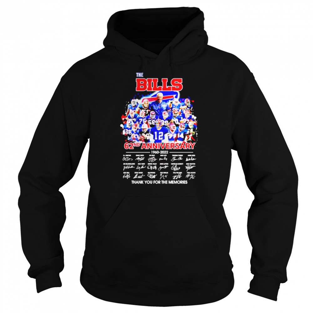 The Bills 62nd Anniversary 1960 2022 thank you for the memories shirt