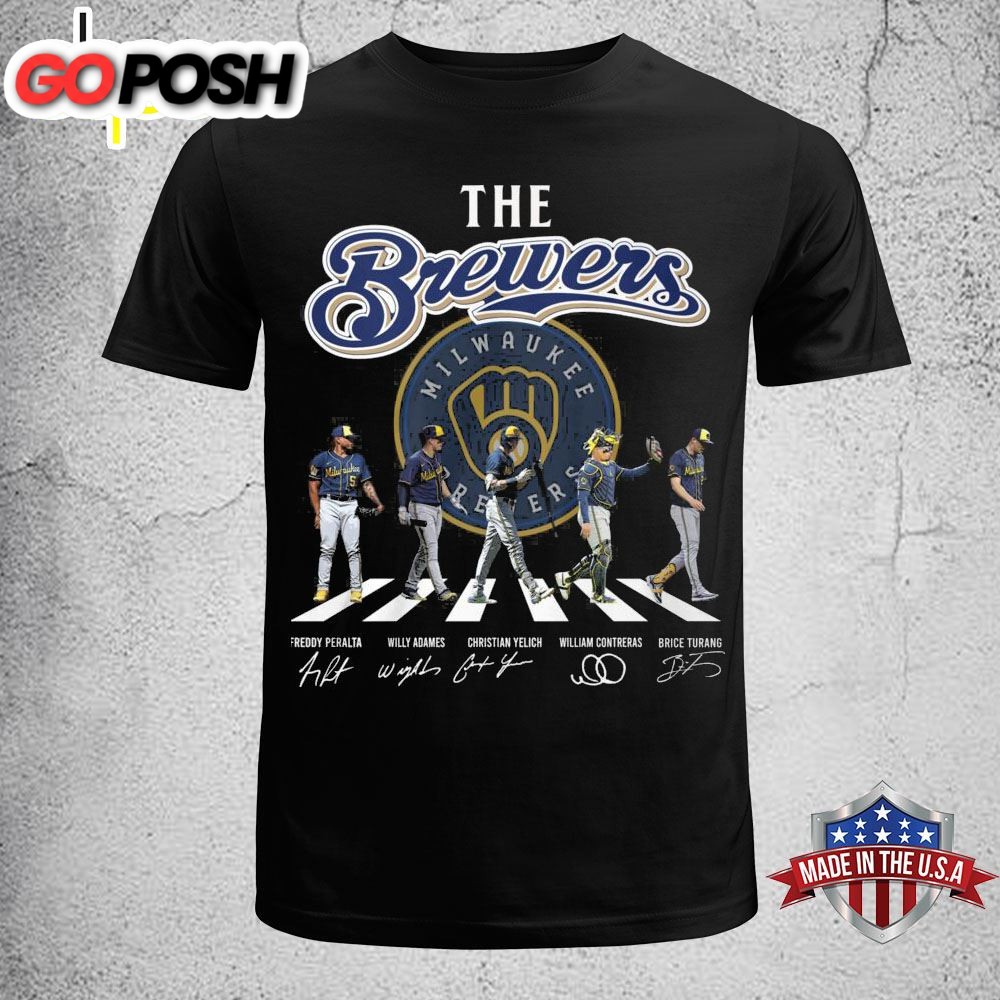 The Brewers Abbey Road Signatures Milwaukee Brewers Baseball T Shirt