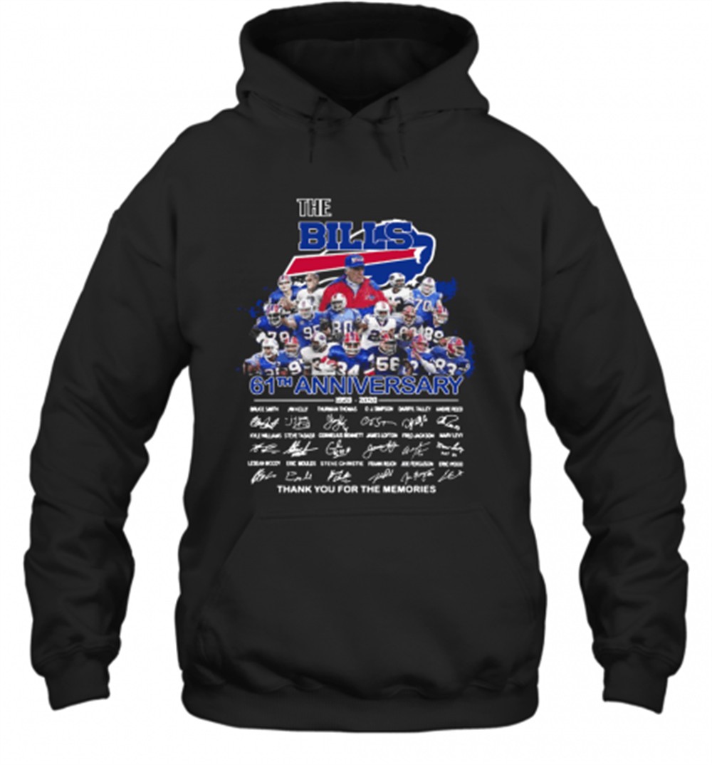 The Buffalo Bills 61Th Anniversary Thank You For The Memories Signature T-Shirt
