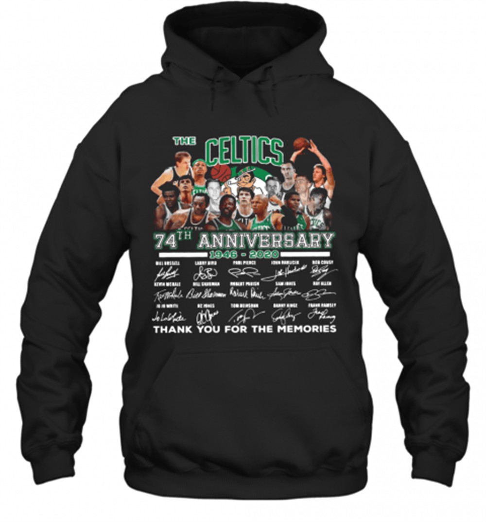The Celtics 74Th Anniversary 1946 2020 Thank You For The Memories Signatures T-Shirt