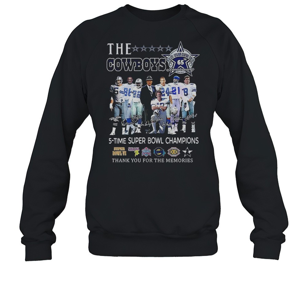 The Cowboys 5-time Super Bowl Champions Thank You For The Memories Signatures Shirt