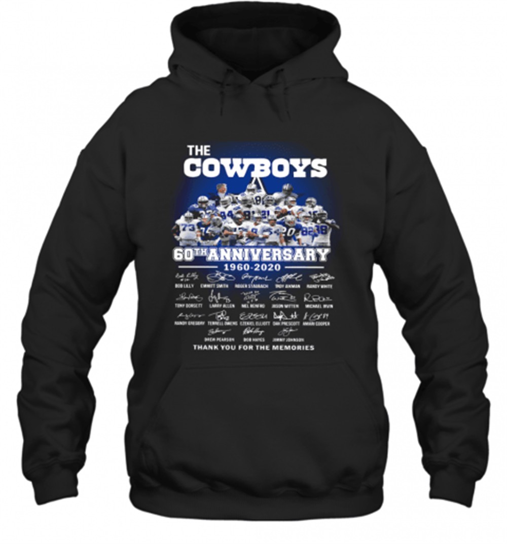 The Cowboys 60Th Anniversary 1960 2020 Signature Thank You For The Memories T-Shirt