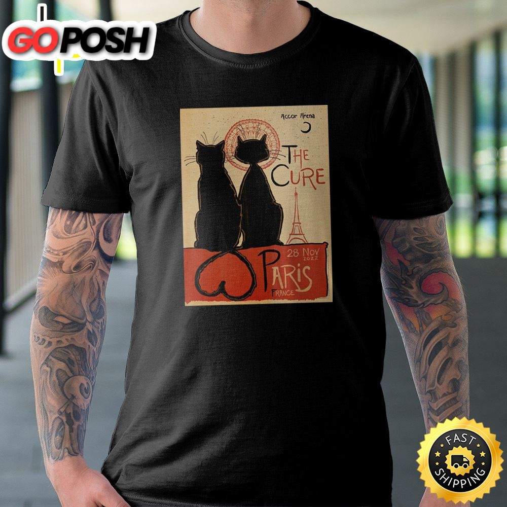 The Cure Cat Tour Paris 28th November 2025 Unisex T-shirt