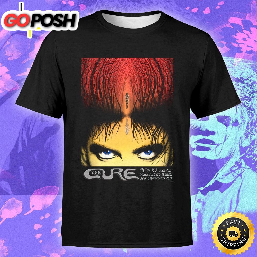 The Cure Los Angeles May 24 Tour 2025 Black Tshirt