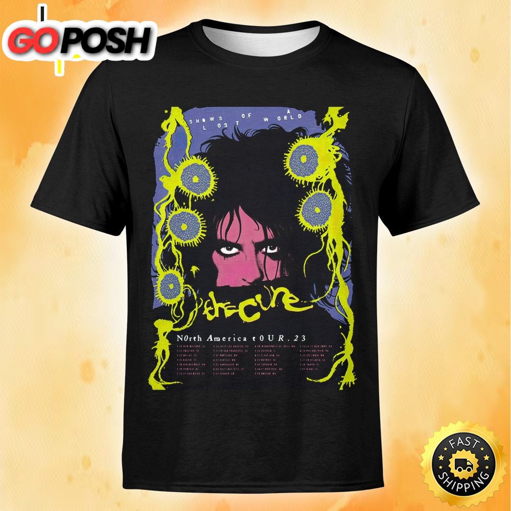 The Cure Shows Of A Lost World Tour 2025 Poster Moody Blue – Lemon Lime Colorway Tshirt