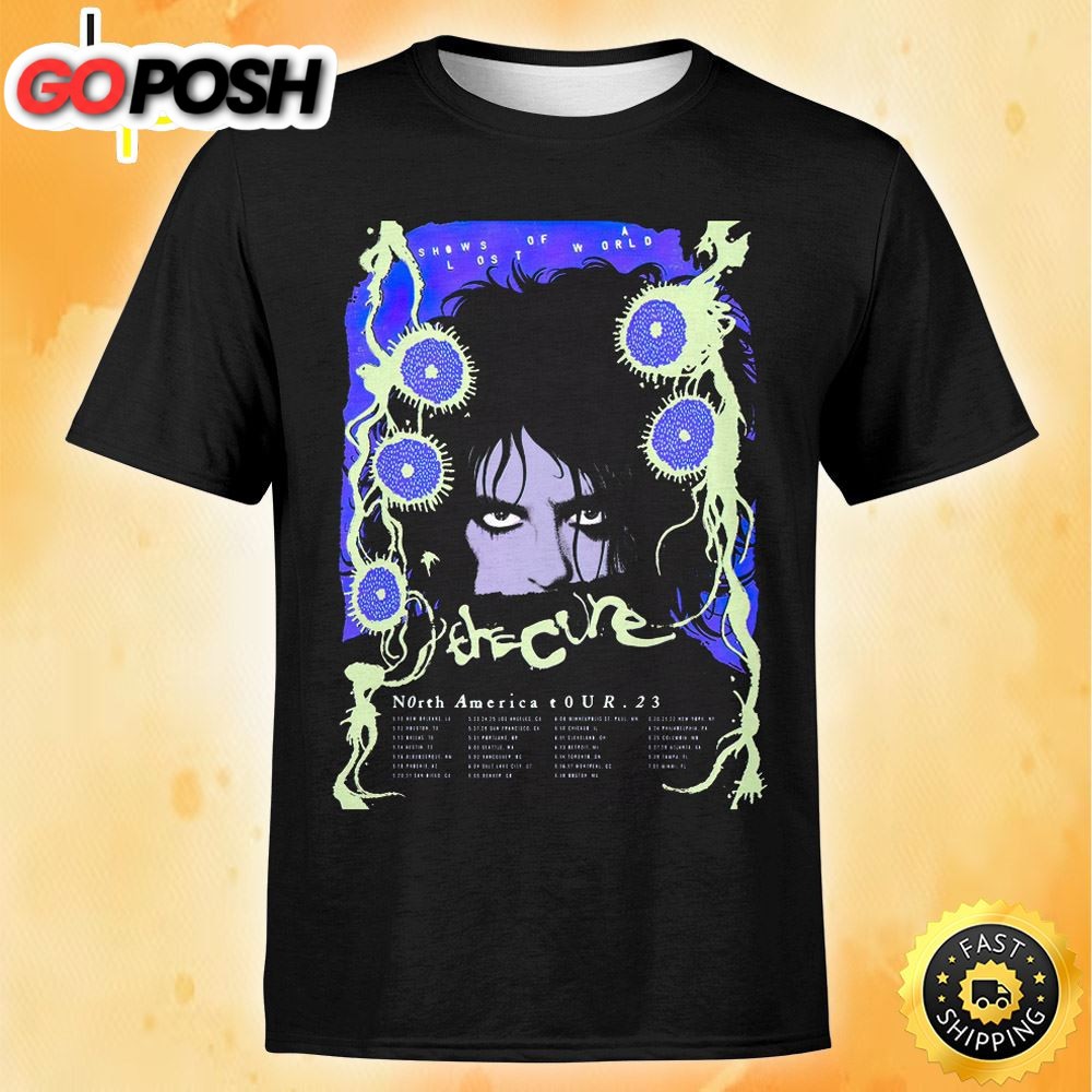 The Cure Shows Of A Lost World Tour 2025 Poster Periwinkle – Lime Colorway Tshirt